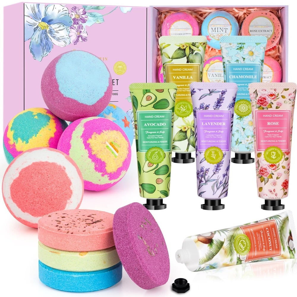 Relaxing Spa Gift Set Bath Bombs, Shower Steamers, and Lotions for Women sd888